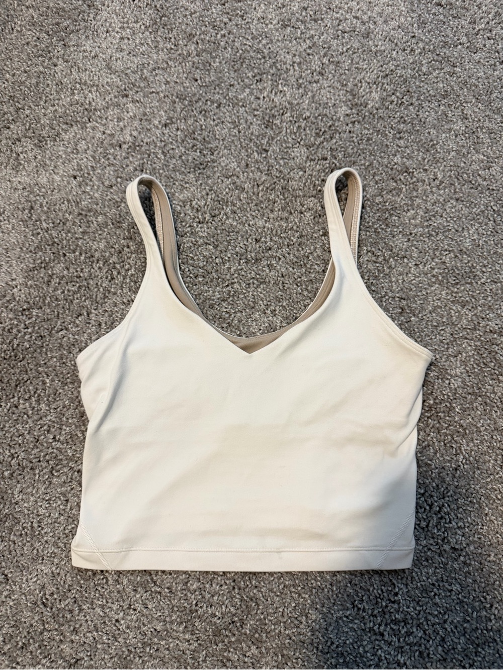 Women’s lululemon align top white with tan interior - no padding - size 6